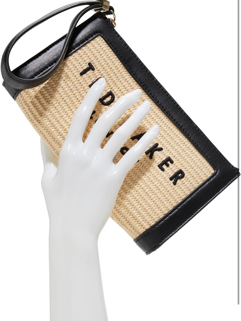 Ted Baker Black and Natural Woven Wristlet Clutch - Picture 4 of 4
